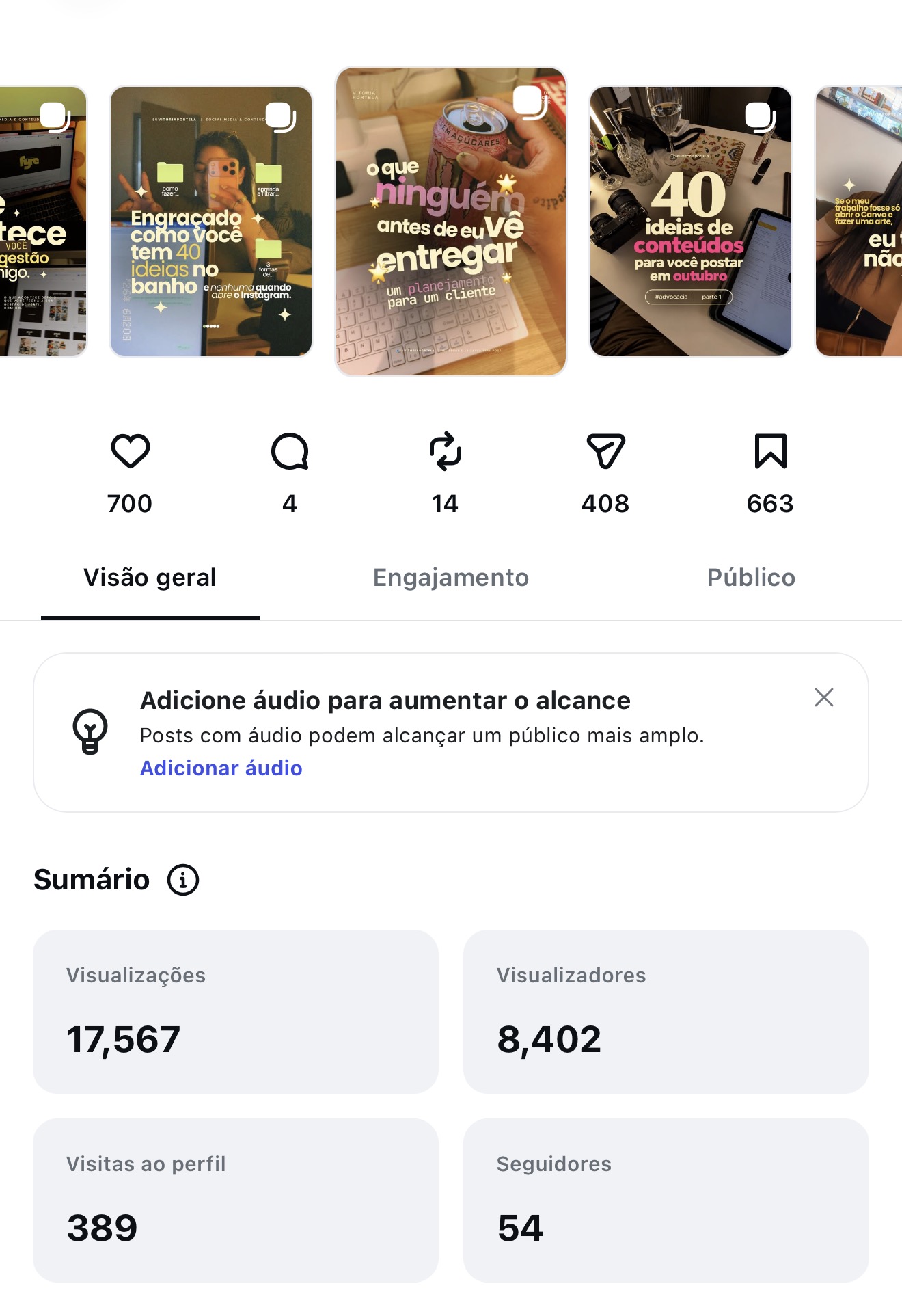 Print de Bastidores de um planejamento: 17.567 visualizações e 663 salvamentos