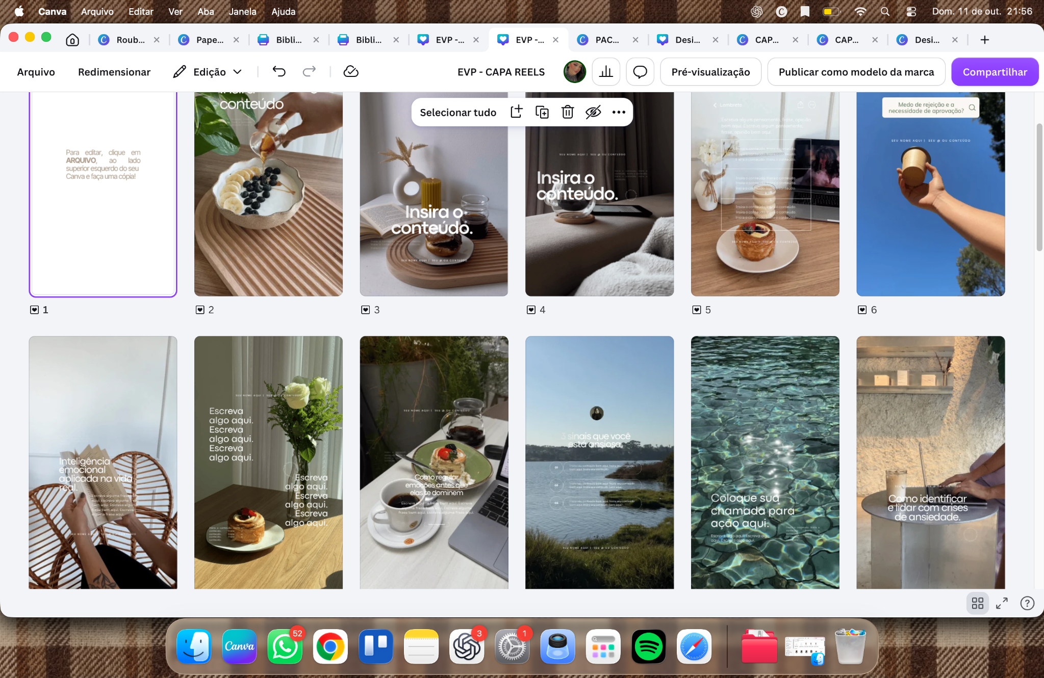 Capas para Reels — screenshot original do Canva